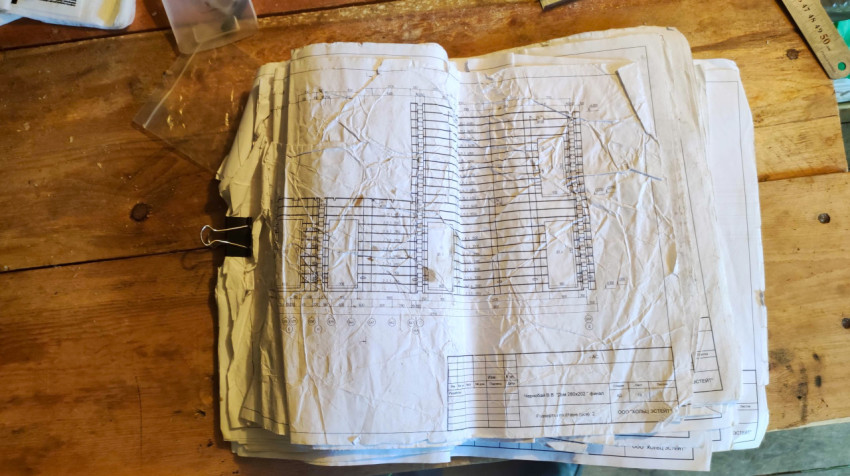 Архитектурный чертеж с разметкой стен деревянного дома