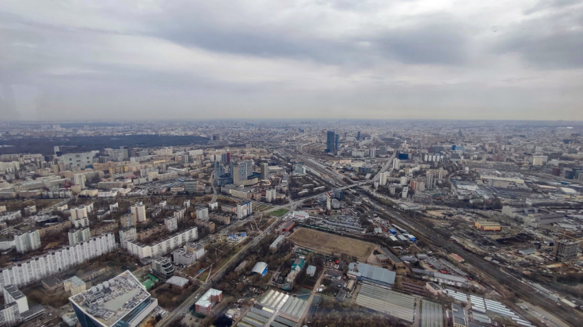 Панорама Москвы со смотровой площадки Останкинской телебашни