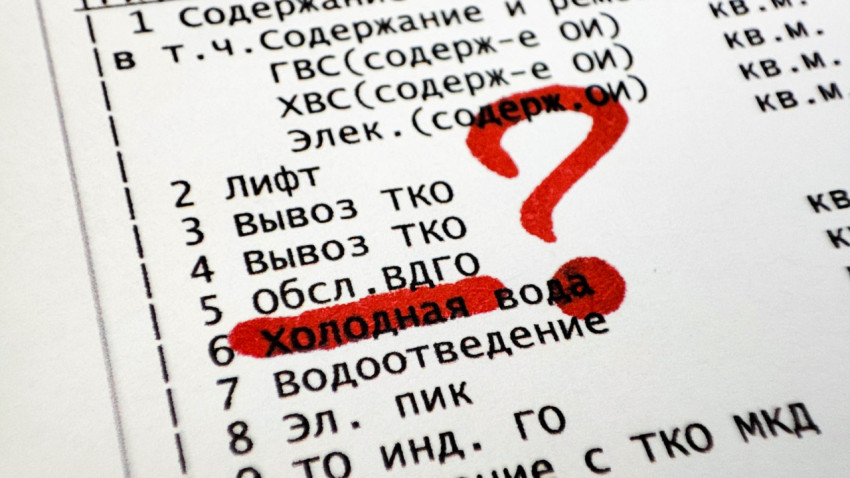 Выделенная строка «Обслуживание ВДГО» в квитанции ЖКХ