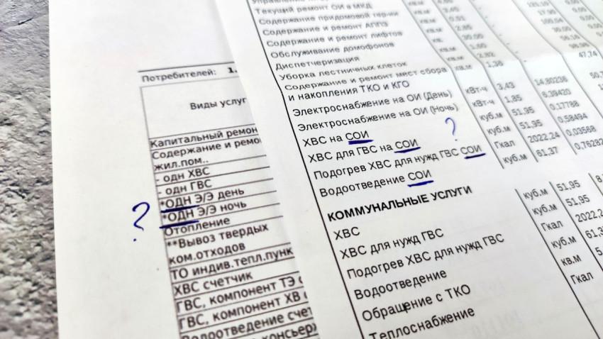 Выделенные строки о содержании общего имущества в квитанциях ЖКХ