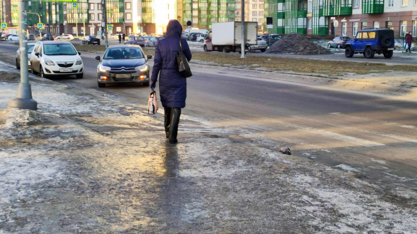 Зимняя прогулка по гололеду