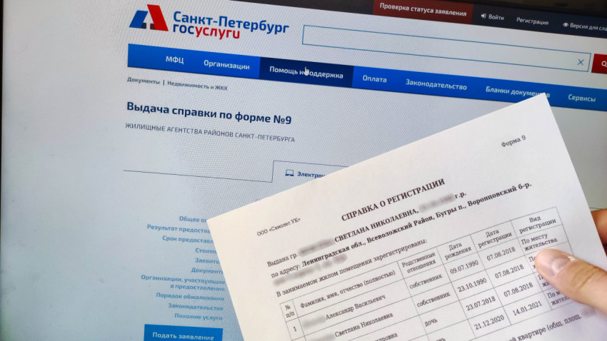 Процесс получения справки по форме №9 через Госуслуги