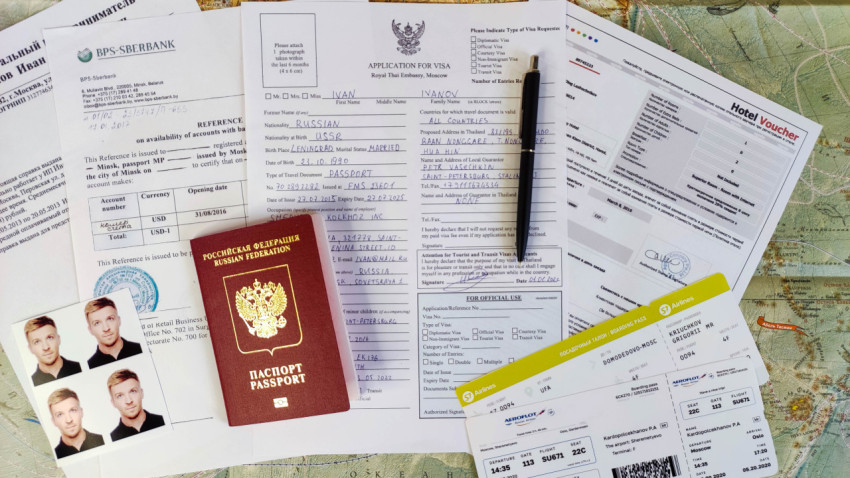 Комплект документов для подачи заявки на визу в Таиланд