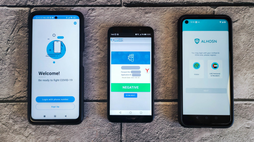 Три смартфона с COVID-приложениями для контроля здоровья в ОАЭ