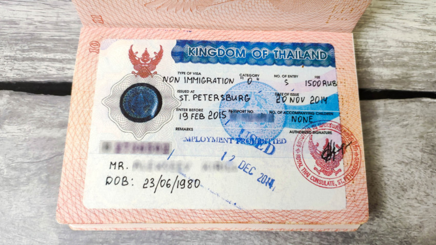 Виза Non-Immigrant «O» в Таиланд, оформленная в Санкт-Петербурге