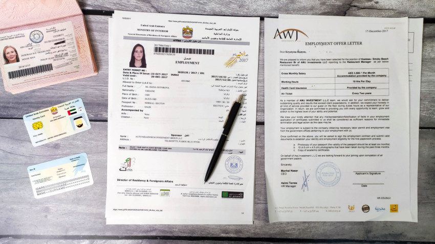 Рабочие документы в ОАЭ: контракт, eVisa, ID-карты и вид на жительство
