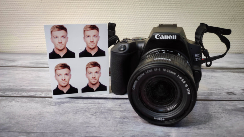 Фотоаппарат Canon и комплект фото на документы
