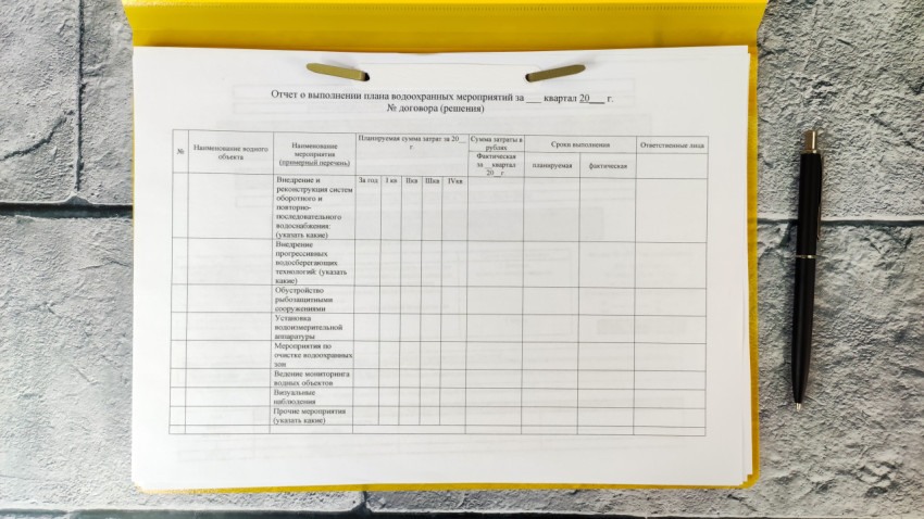 Отчет о выполнении плана природоохранных мероприятий в папке