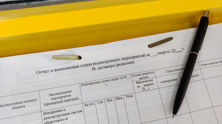 Верхняя часть отчета по природоохранным мероприятиям крупным планом