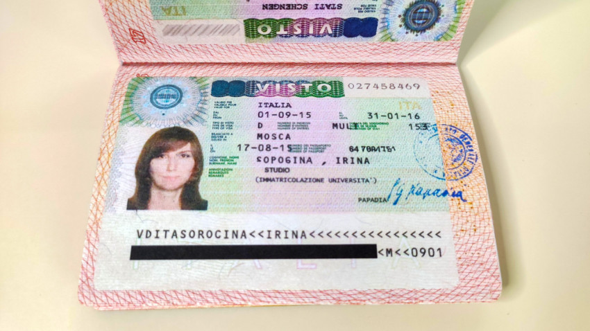 Итальянская национальная виза категории D в паспорте