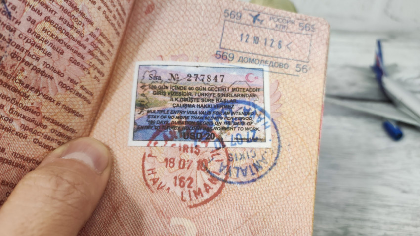 Турецкая виза в заграничном паспорте