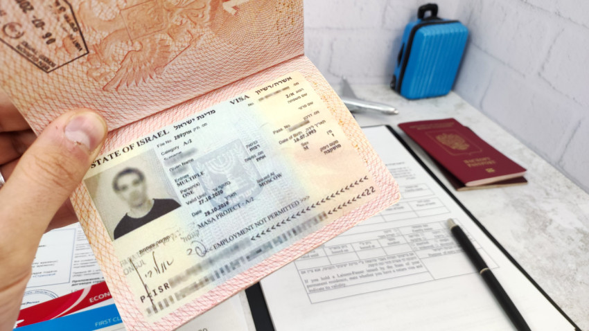 Виза категории А/2 Израиля в загранпаспорте