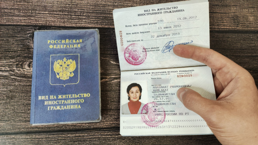Вид на жительство иностранного гражданина в России с раскрытой страницей