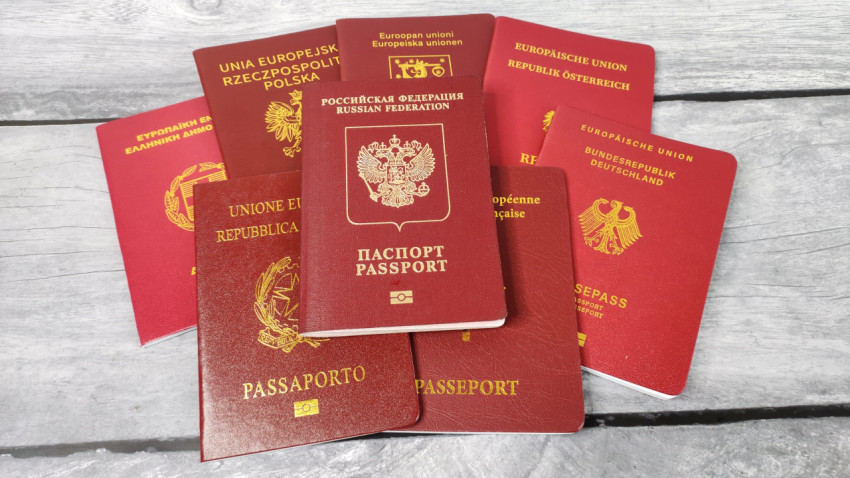 Коллекция паспортов России и стран ЕС