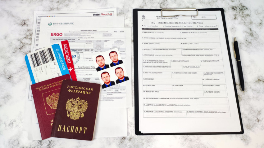 Заполненная анкета на визу в Аргентину
