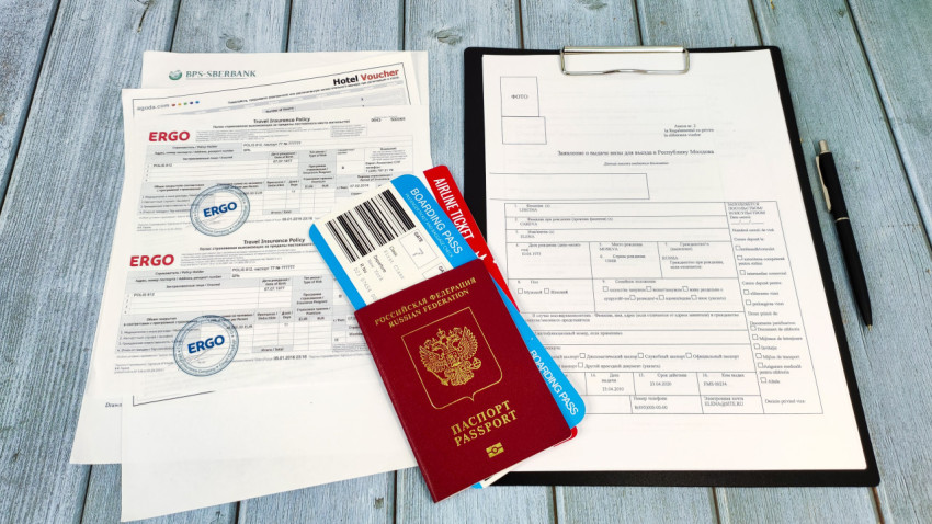 Комплект документов для получения визы в Молдову с паспортом и страховкой