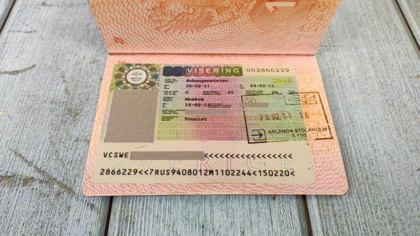 Туристическая шенгенская виза в заграничном паспорте