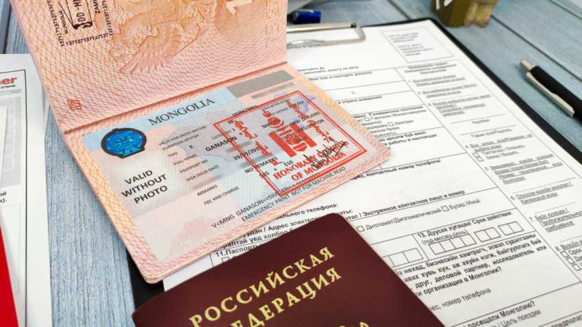 Монгольская виза в российском заграничном паспорте