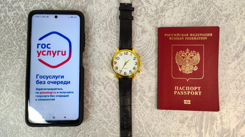 Смартфон с приложением «Госуслуги», часы и загранпаспорт