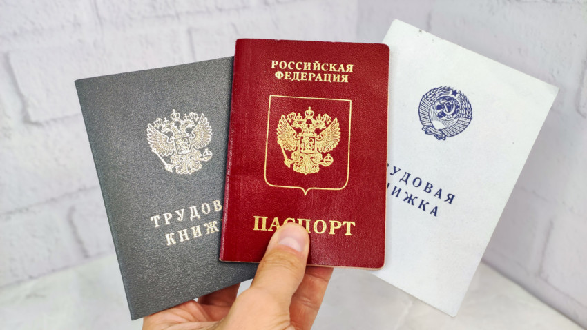Загранпаспорта РФ и трудовые книжки разных образцов