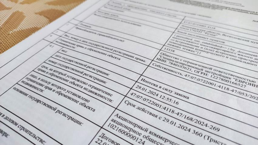 Выписка из ЕГРН с указанием записи об ипотеке