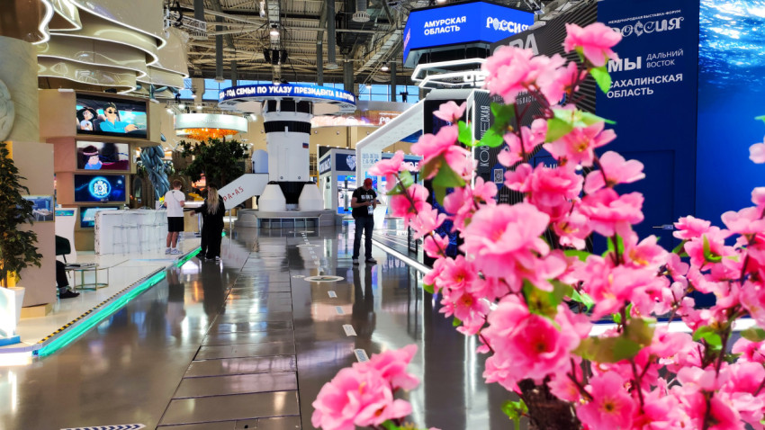 Центральный проход выставки с региональными стендами в павильоне №75