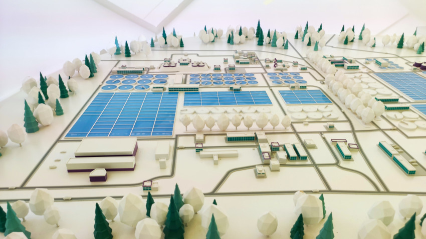 Макет очистных сооружений в музейной экспозиции