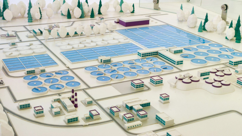 Фрагмент макета биологической очистки сточных вод