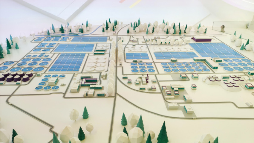 Общий вид макета Люберецких очистных сооружений