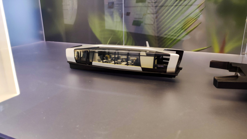 Макет электрического речного трамвайчика в экспозиции Музея транспорта Москвы