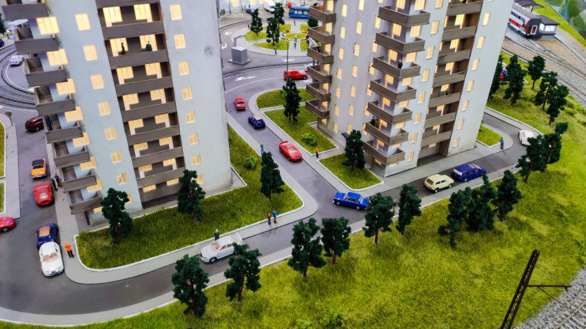 Макет жилой застройки и городской уличной сети