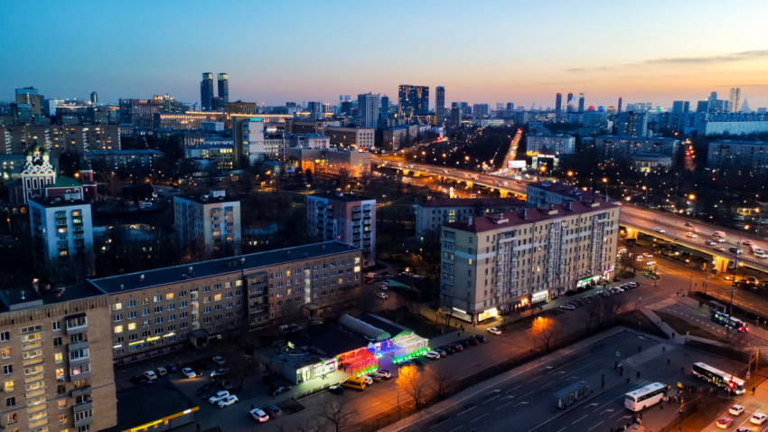 Вид на Москву ночью