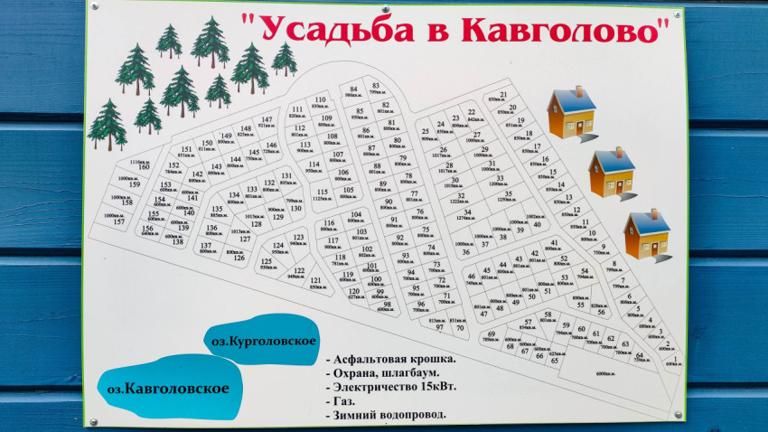 План участка усадьбы в Кавголово с обозначением границ