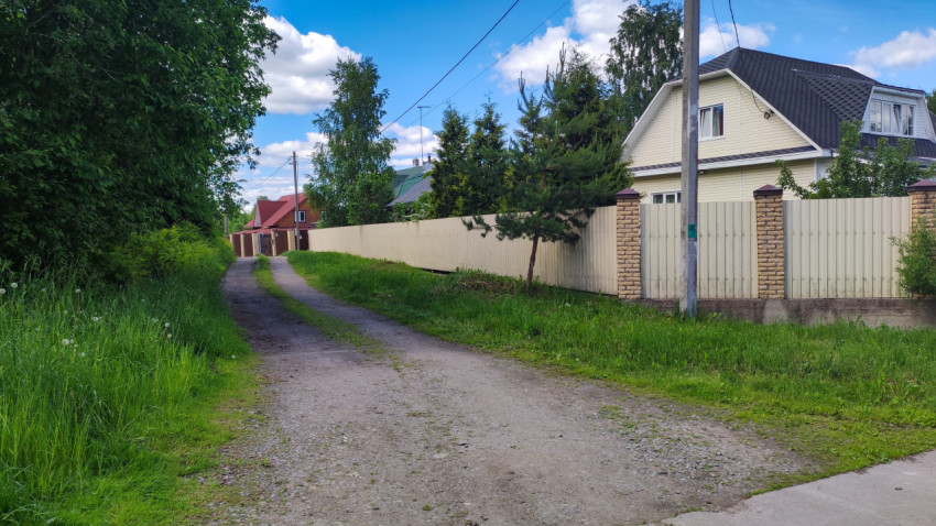 Загородная дорога между участками в летний день