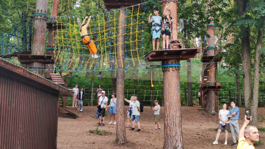 Веревочный парк в Национальном парке Кисловодска