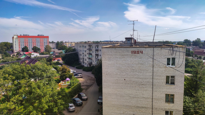 Панорама жилого квартала с высоты птичьего полёта