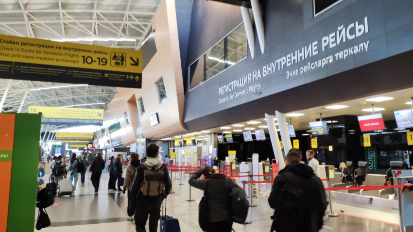 Зона регистрации на внутренние рейсы в аэропорту