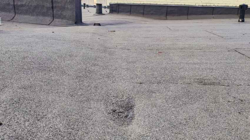 Общий вид плоской крыши с гидроизоляцией