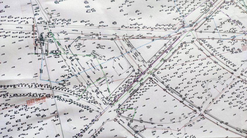 Чертёж инженерных коммуникаций парковой зоны