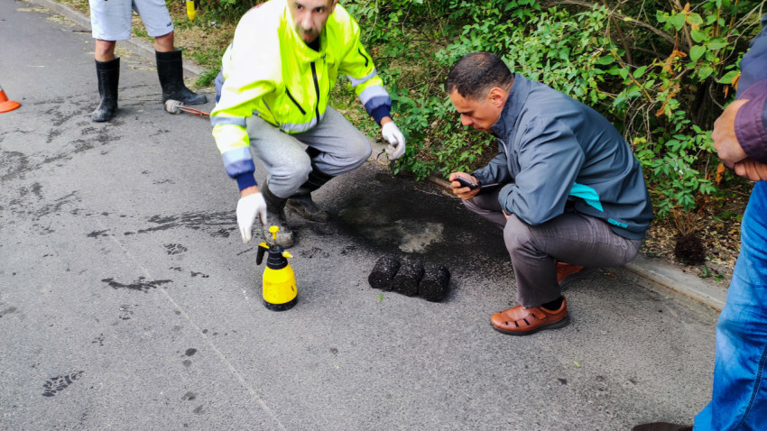 Изучение кернов асфальта после отбора