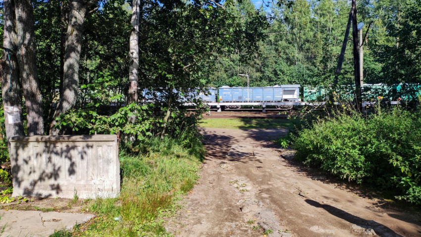 Подъезд к железнодорожным путям через грунтовую дорогу