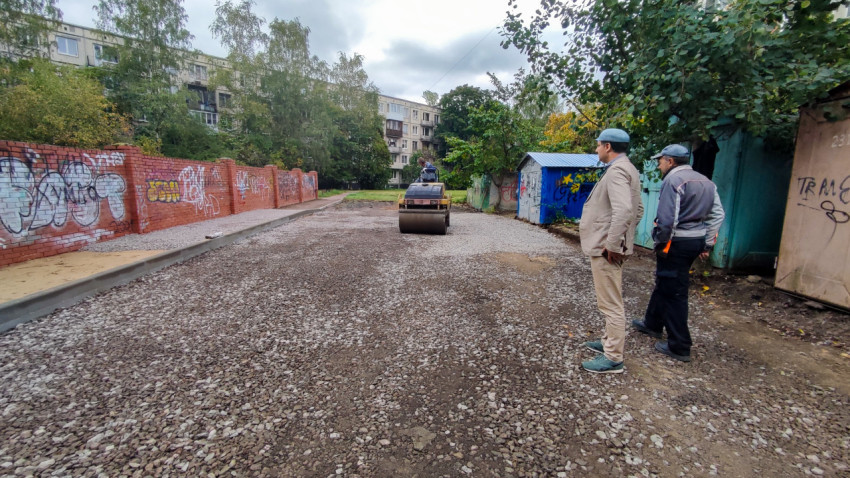 Контроль дорожных работ с уплотнением щебёночного основания