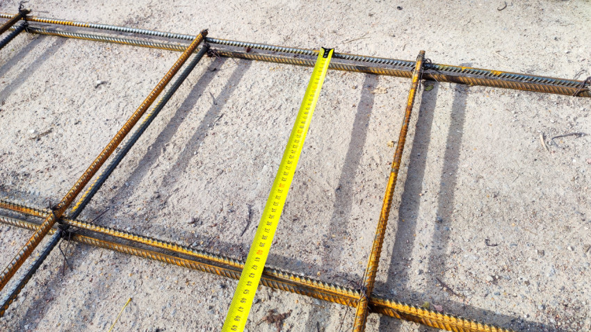 Измерение расстояния между прутьями арматурной сетки