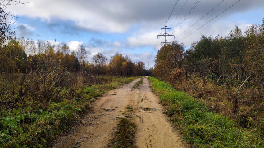 Грунтовая дорога под линиями электропередачи