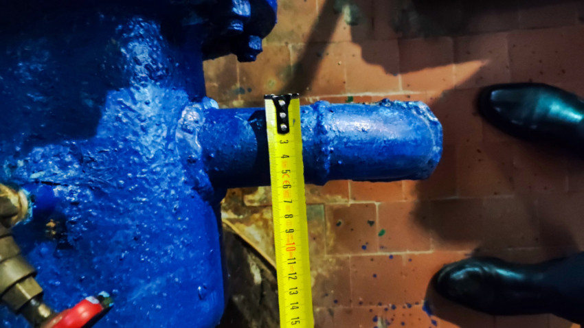 Измерение диаметра ответвления трубопровода