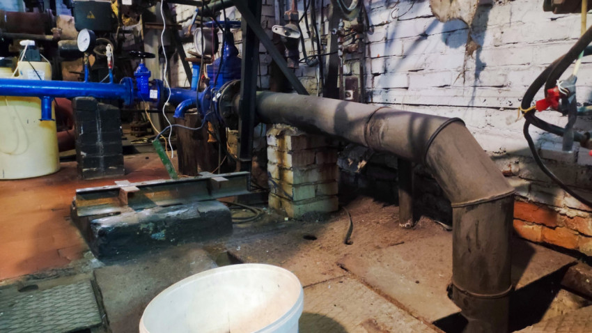 Участок трубопровода в тепловом узле