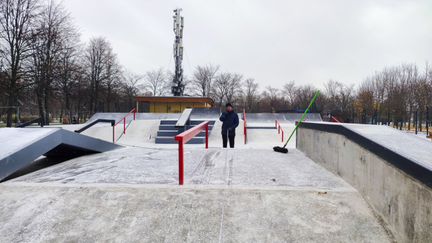 Осмотр скейт-парка в зимний период