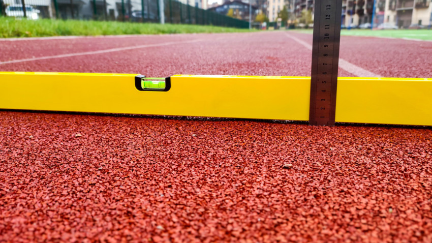 Контроль ровности прорезиненного покрытия на беговой дорожке