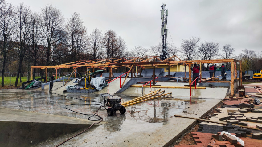 Строительство рамп и навеса на спортивной площадке