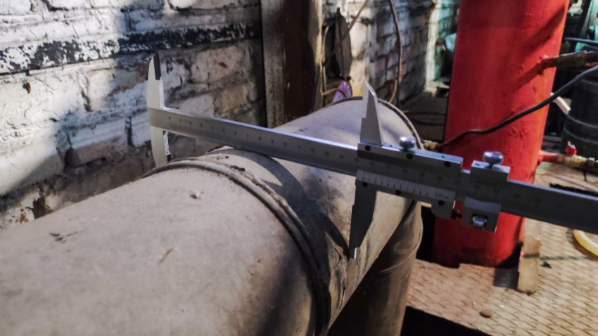 Измерение трубы в зоне инженерной арматуры